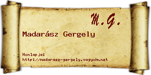 Madarász Gergely névjegykártya